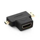 Micro HDMI + Mini HDMI Male to HDMI Female Adapter