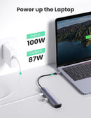 UGREEN USB-C to 2*USB 3.0+HDMI+RJ45 Ethernet Adapter+PD