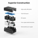 UGREEN RJ45 Network Keystone Jack In-Line Coupler Female to Female (Black)