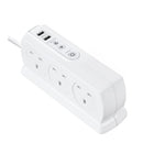 Master Plug Compact Extension Board 2X USB 3.1A 6X UK Socket 3M