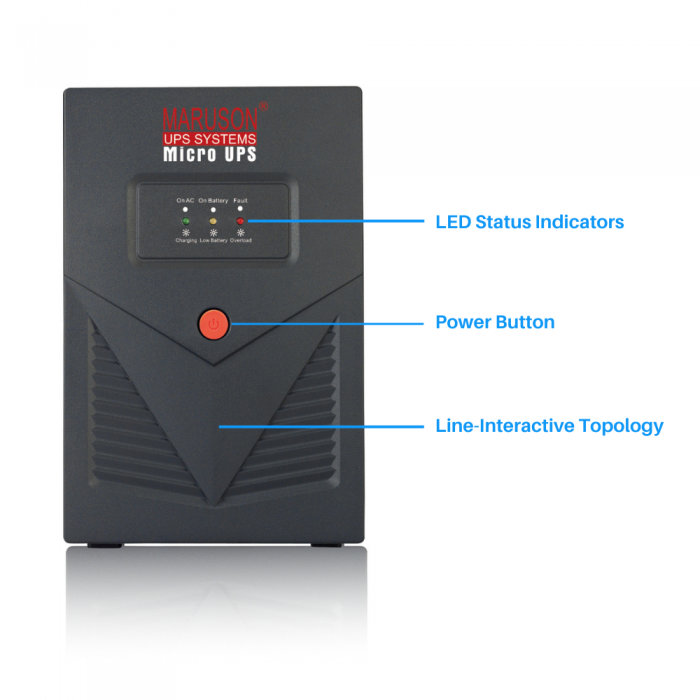 Micro UPS 1250VA/720W, 7.2Ahx2, UK Input Plug, 4 Universal & 2