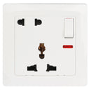 Terminator Wall Plate with One Universal Socket & One 2RP Socket with Switch and Indicators