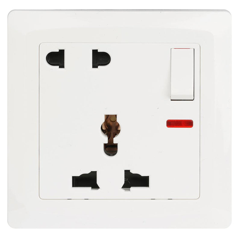 Terminator Wall Plate with One Universal Socket & One 2RP Socket with Switch and Indicators