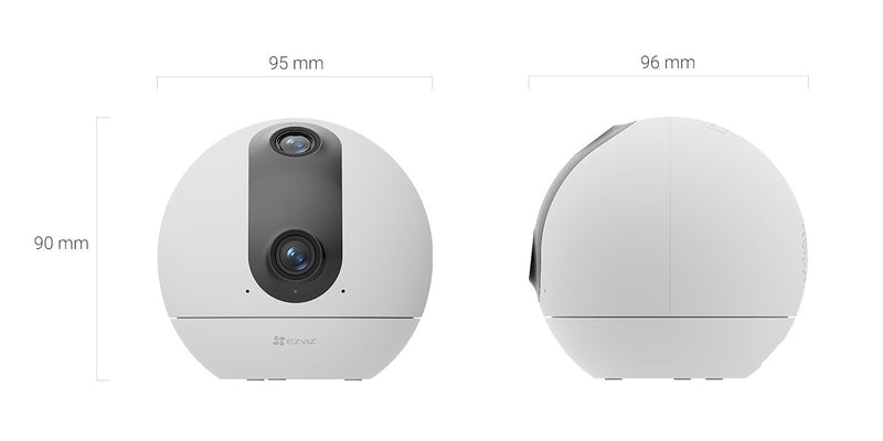 EZVIZ C60p Dual Mix Smart Home Wi-Fi Camera 2K Type-C Panoramic View AI Detection (2.8mm) Internet Camera