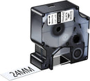 DYMO D1 Standard Label Tape (Black on White) 24mm x 7m