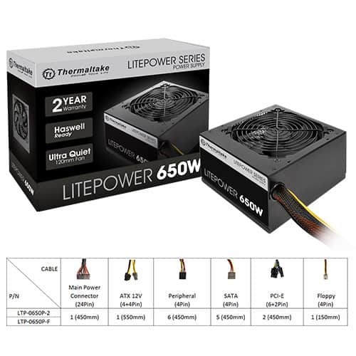 THERMALTAKE 650W LITEPOWER POWER SUPPLY