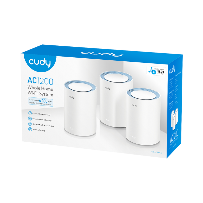 Cudy AC1200 Dual Band Whole Home  Wi-Fi Mesh System 3-Pack