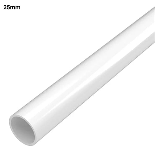 Hard PVC Conduit Pipe - 25mm/White 9 Ft