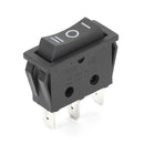 Rocker Switch SPDT 3 PiN 2 way ON OFF ON BLACK,"I O II"marked.