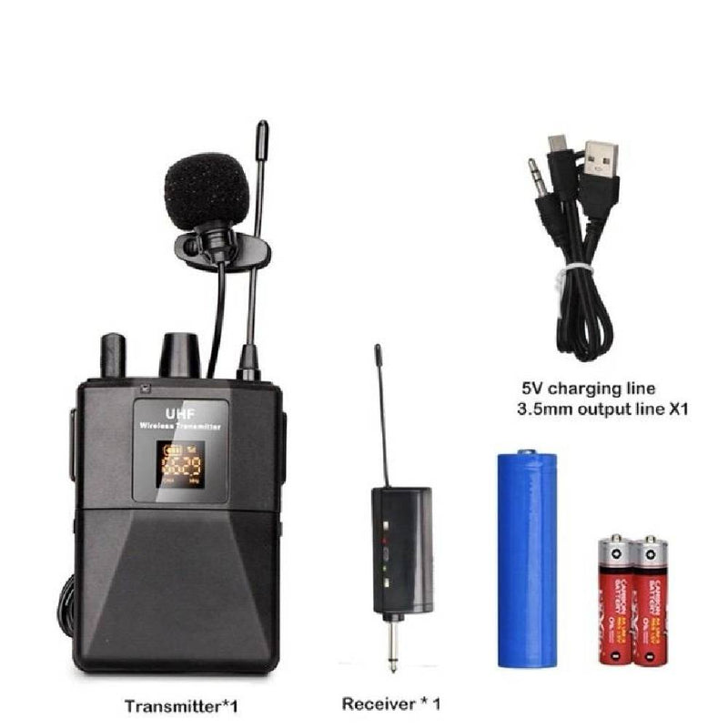 LWM-3122 Portable Wireless Tie Clip Microphone , 50m Distance, 80-12500hHz Frequency Range, AC 220V, 6.5mm Mono