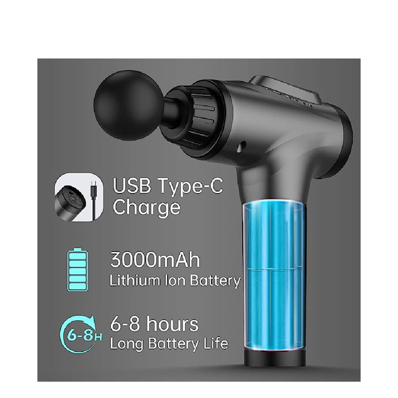 Electric Handheld Wireless Muscle Massage Gun With 10 Massage Head & 30 Speed Levels,