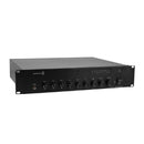 240W RMS Mixer Amplifier, 4 mic, 4 aux, 100V/70V and 4ohms, AC 230V and DC 24V