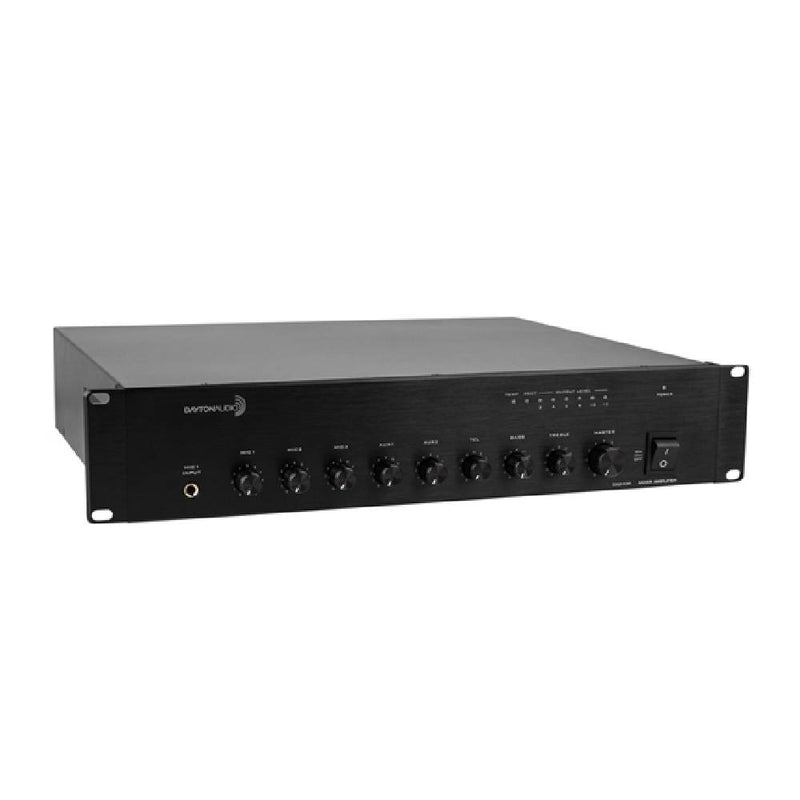 240W RMS Mixer Amplifier, 4 mic, 4 aux, 100V/70V and 4ohms, AC 230V and DC 24V