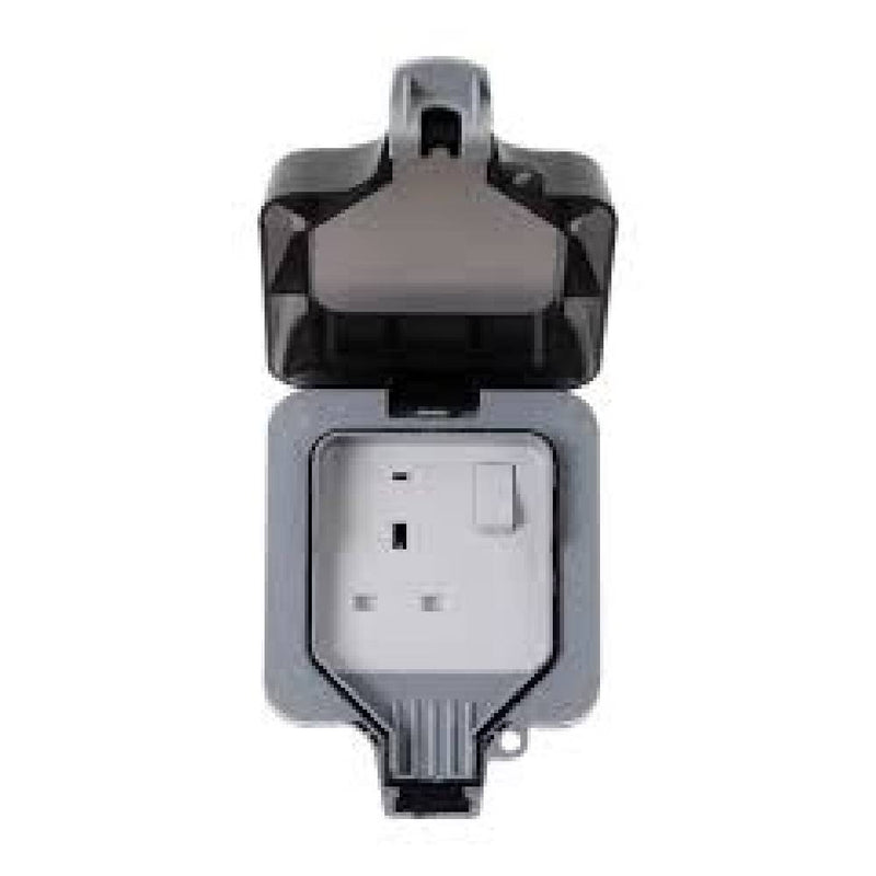 UV Stable IP66 13A Single Switch Socket Neon WP21