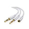 3.5mm Male to 2 Female Audio Cable 20cm (White)