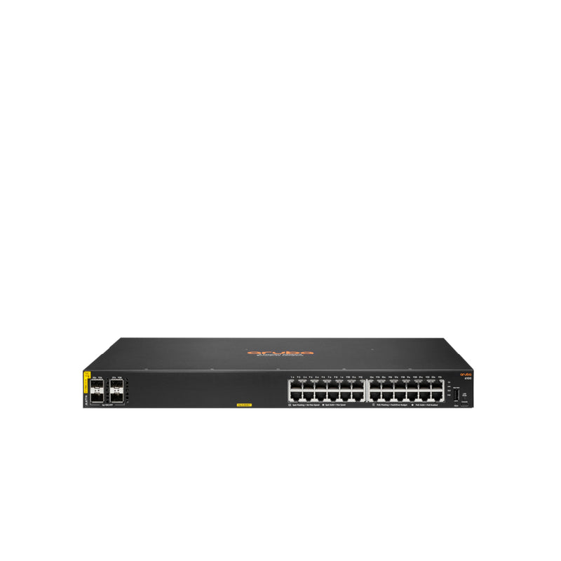 Aruba 6100 24 Port PoE+ (370W) Gigabit Managed Network Switch with 4 Port SFP+