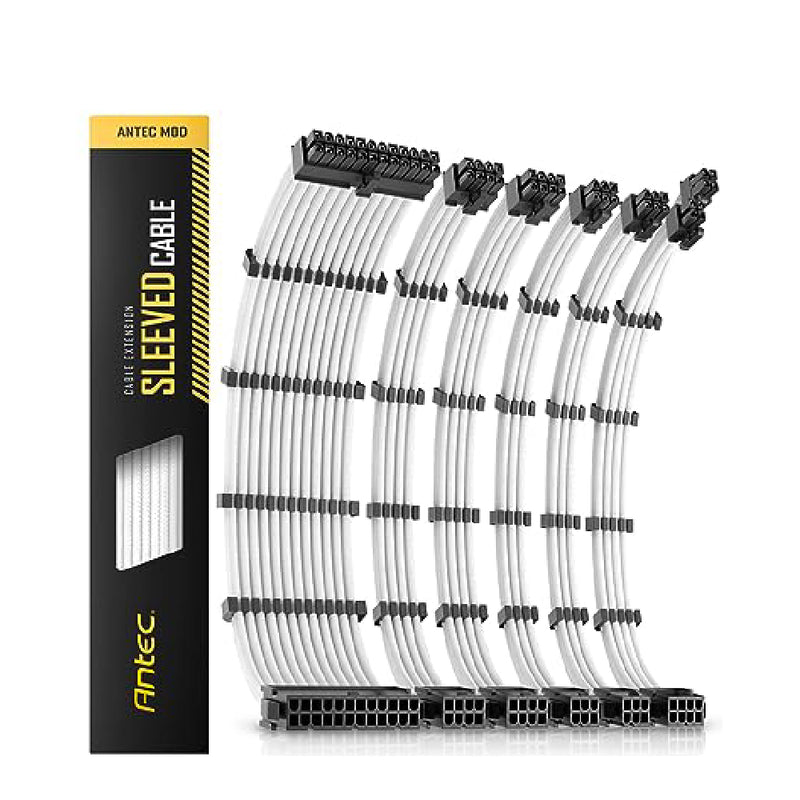 PSU Cable Extension - Sleeved Cable Extension Cable Kit (ATX/EPS 8-Pin PCI-E/6-W/Combs White 300 mm