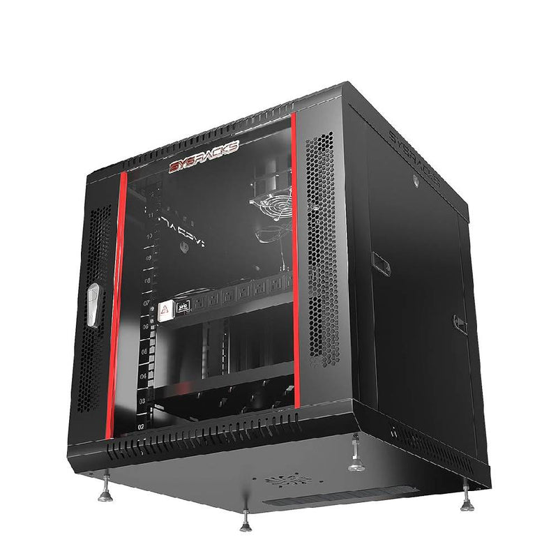 12U Cabinet Black 24" x 24" x 39"