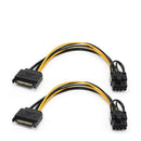 2 x 15-Pin SATA Male to 8-Pin Graphic Card Power Adapter Cable