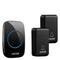 CACAZI AC Wireless Doorbell Kit, Plug-in Receiver - 2 Button + 1 Receiver, Black