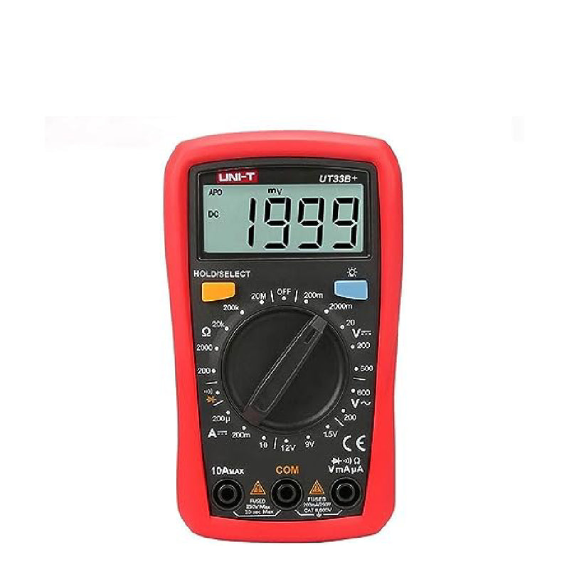 UNI-T Digital Multimeter Manual Range AC DC 200mV~600V Voltage Meter DC 10A Current Tester Resistance Meter - UT33B+