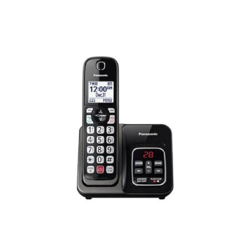 Panasonic Digital Cordless Phone With Single Handset -  Black