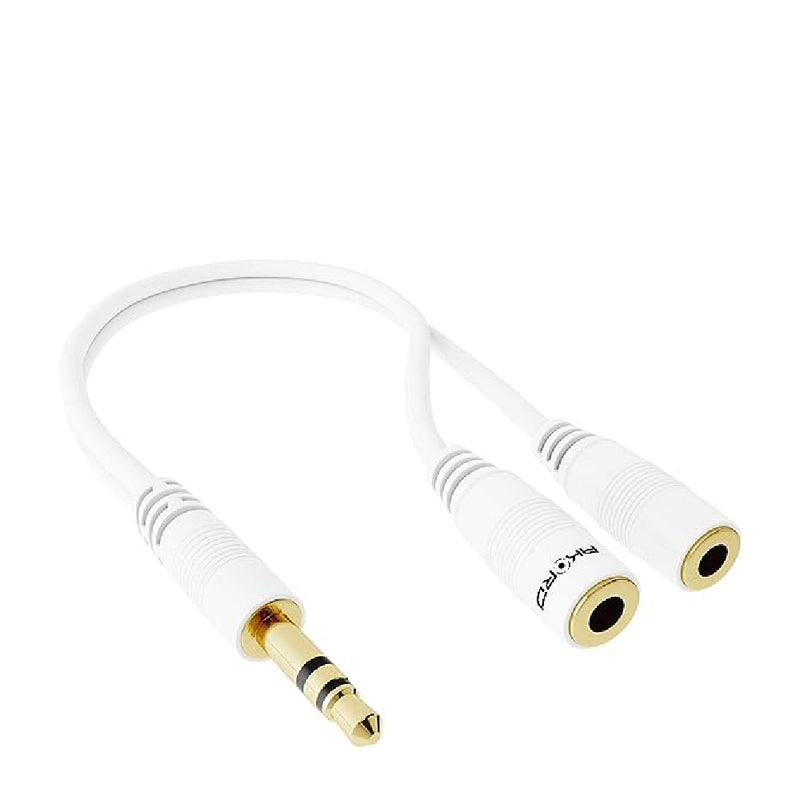 3.5mm Male to 2 Female Audio Cable 20cm - White