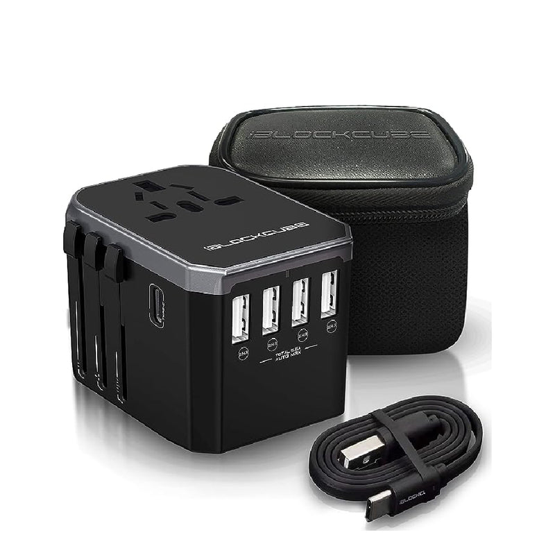 Smart Universal Travel Adapter with 6A Type‐C 4 USB UK US AU EU