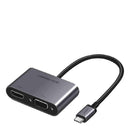 UGREEN USB-C to HDMI + VGA +USB 3.0 Adapter with PD (Space Gray)