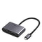 UGREEN USB-C to HDMI + VGA +USB 3.0 Adapter with PD (Space Gray)