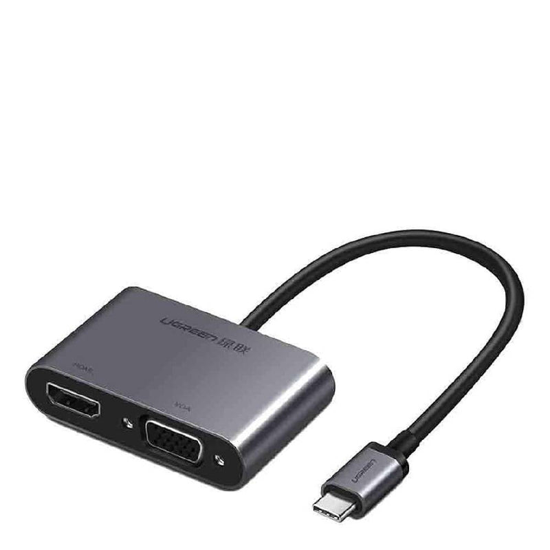 UGREEN USB-C to HDMI + VGA +USB 3.0 Adapter with PD (Space Gray)
