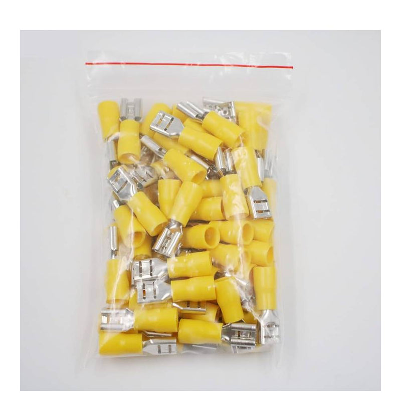 FDD5.5-250D Female Insulated Electrical Crimp Terminal For Wire-C Connectors X 100 pcs bag