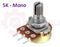 5K Mono Volume Controller. Long Spindle (15mm)