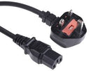 IEC C15 to UK Plug Power Cord - 2M