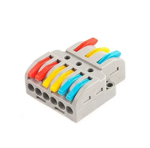 Fast Compact 32A 400V Wire Conductor 3 In 6 Out Connector