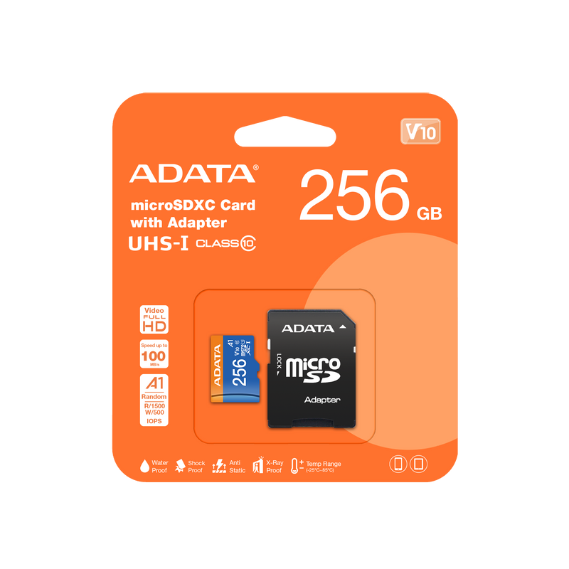 ADATA Premier 256GB micro SDXC Class 10 Memory Card with Adapter
