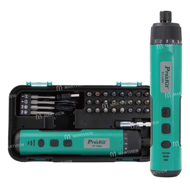 PROSKIT 3.6V Cordless Electric Screwdriver Set