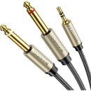 UGREEN 3.5mm TRS to Dual 6.35mm TS Audio Cable 5m (Gray)
