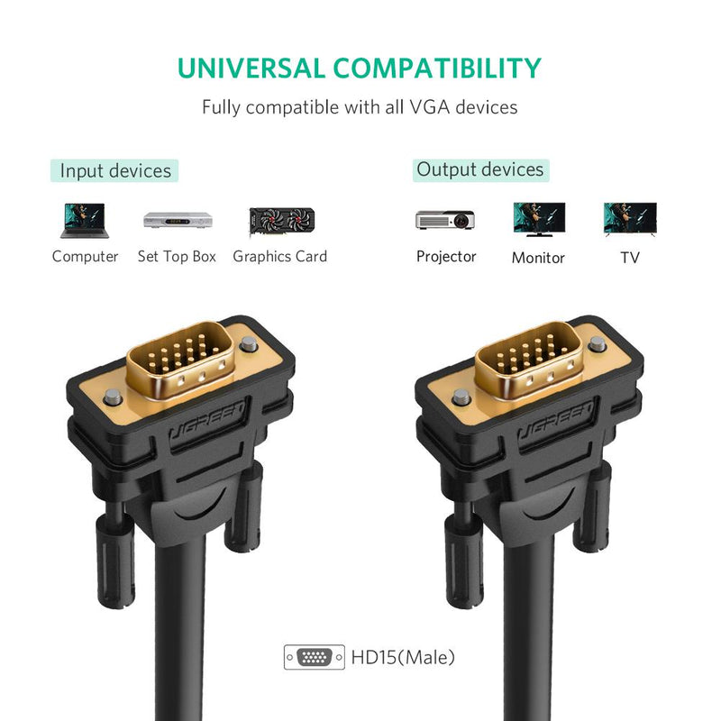 UGREEN VGA Male to Male Cable (Black)