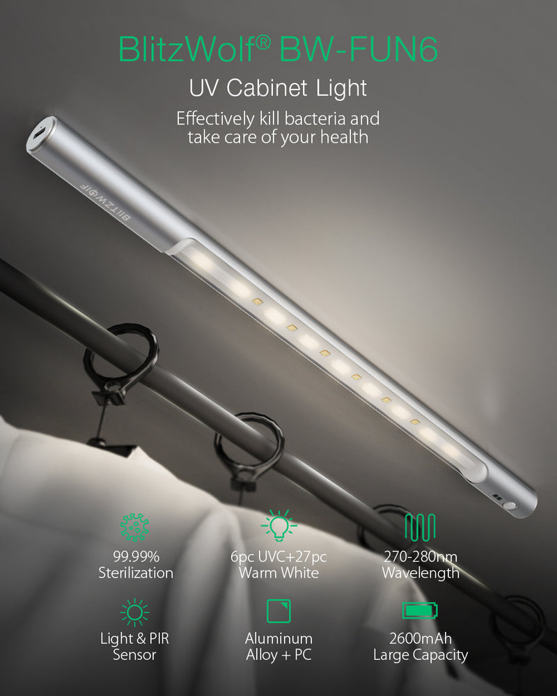 2W UV Cabinet Light With PIR Sensor