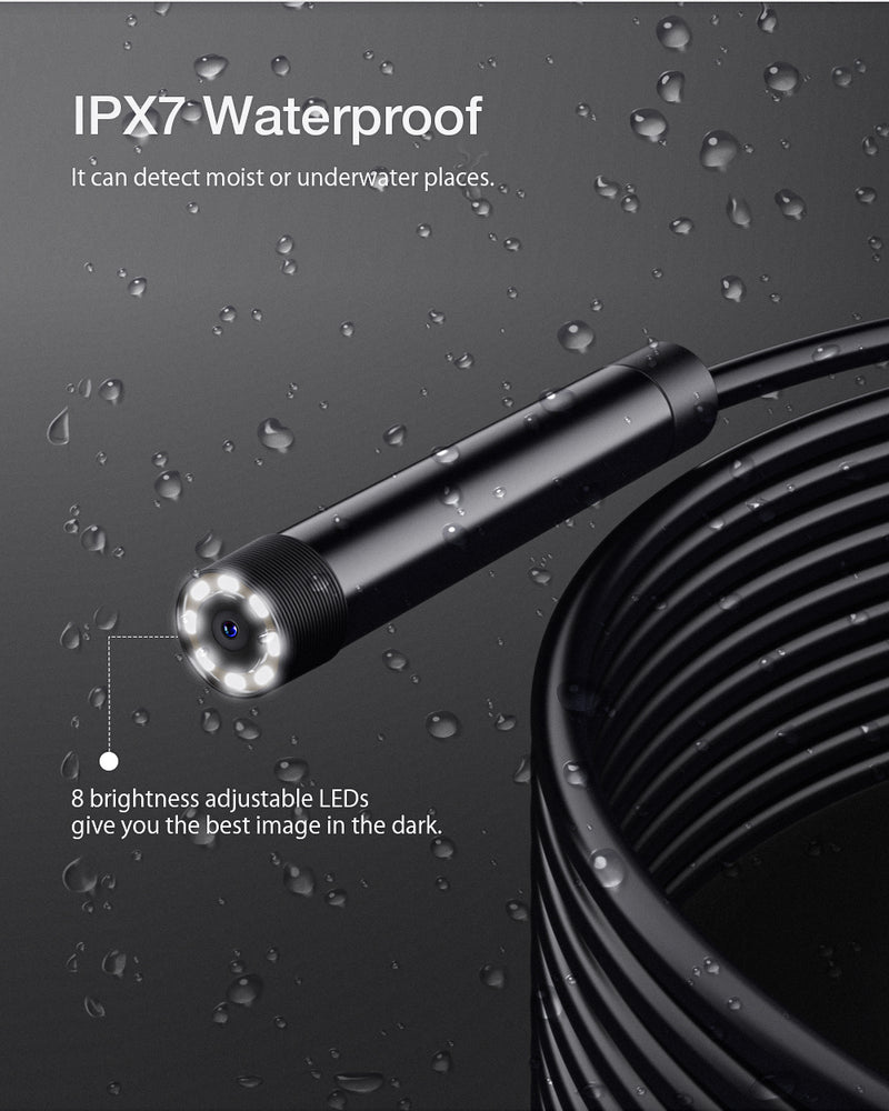Split Wi-Fi IPX7 Endoscope With 1200P HD Resolution And 600mAh Rechargeable Battery