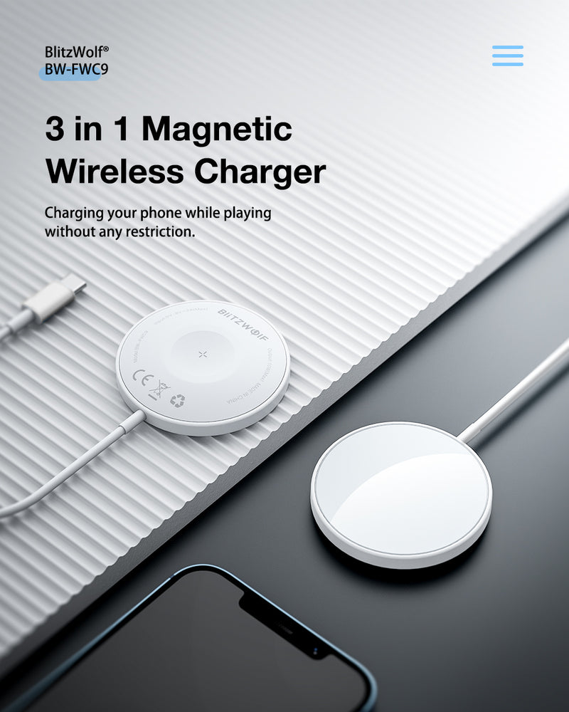 3 in 1 Universal Magnetic Wireless 15W Fast Charger  