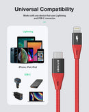USB-C To Lightning 20W PD Braided Charging Cable – 6ft