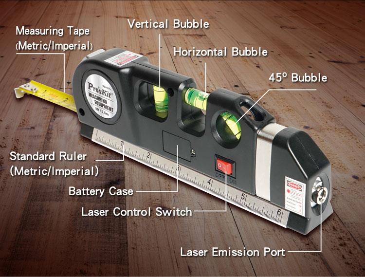 Multipurpose Laser Level Measuring Tape Ruler