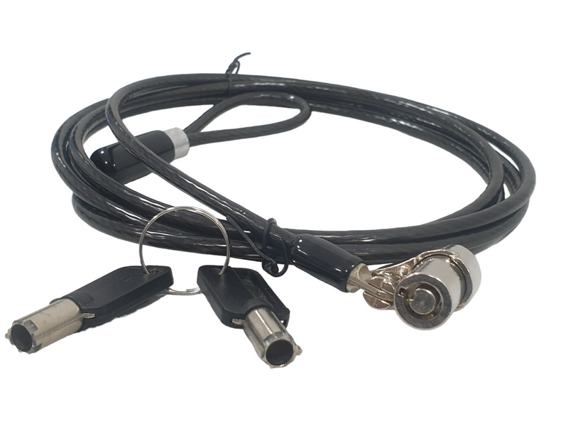 Keyed Cable Lock for Laptops 2M (Black Color)