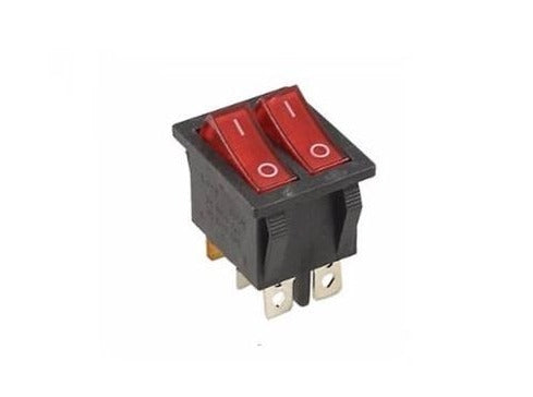 6 Pin Rocker Switch Double Pole red color