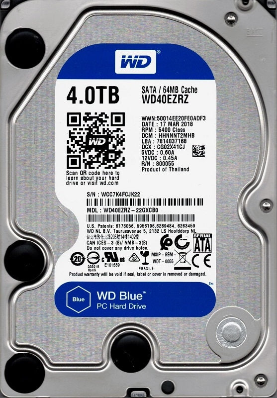 4TB SATA 3.5インチ HDD WD40EZRZ [837] WD40EZRZ | WD40EZRZ | WesternDigital WD Blue SATA3 6Gbps
