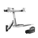 Dual Display Sit  Stand Workstation Wall Mount For 13 -32 Monitors