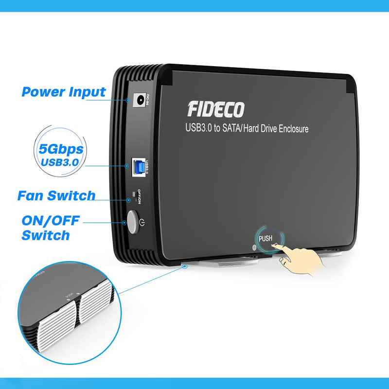 Fideco USB 3.0 Serial SATA 3.5 Hard Drive Enclosure