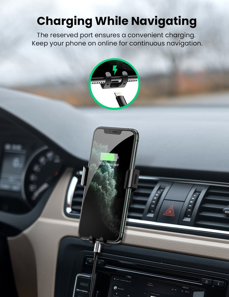 UGREEN Gravity Drive Air Vent Mount Phone Holder (Space gray) – LinkServe